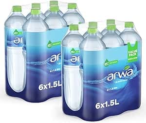 ARWA Water PET 1.5L, Pack of 12 (2x6Pack) on Amazon.ae - Price Tracker