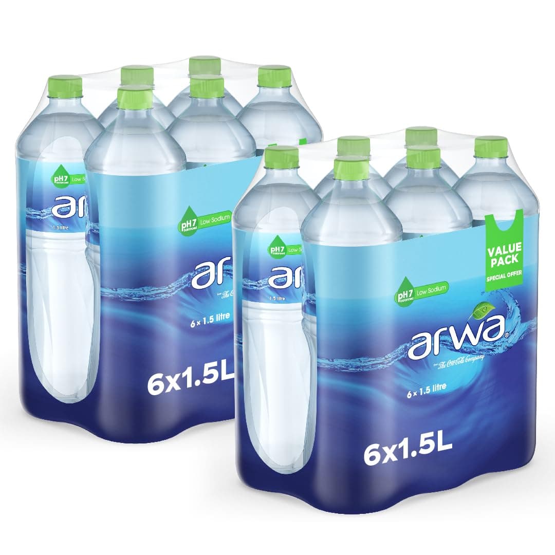 ARWA Still Water, Bottled Drinking Water, PET 1.5ml, Pack of 6 (6x2 Pack) on Amazon.ae - Price Tracker