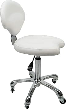 Swivel Stools with Wheels Height Adjustable Rolling Spa Stool with Backrest (White-1) on Amazon.ae - Price Tracker
