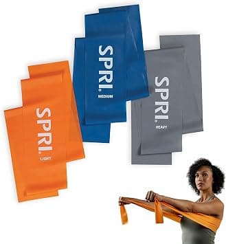 SPRI Flat Bands 3-Pack - Resistance Band Kit Set with 3 Levels of Resistance - Exercise Bands for Strength Training, Flexibility, & Body Workout - Versatile Fitness Tool - Light, Medium, and Heavy - Best Deal Finder