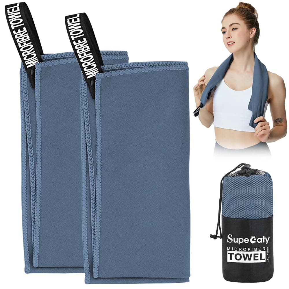 2 Pack Quick Drying Gym Towel 40x80CM Soft Microfiber Lightweight Sport Sweat Towel Perfect Travel Camping Towel Super Absorbent Ultra Compact for Gym Sport Yoga Backpacking Beach Swimming, Navy Blue on Amazon.ae - Price Tracker