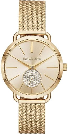Michael Kors Damenuhruhr Portia, 36 mm Gehäusegröße, Chronographenwerk, Edelstahlarmband - Best Deal Finder