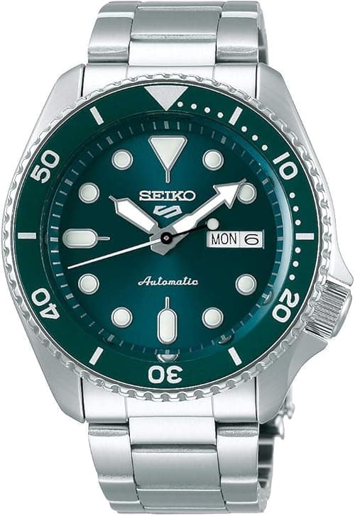 Seiko SRPD61K1 Men's Seiko Five Sports Watch, Automatic Mechanical, Limited Distribution Model, Emerald Green on Amazon.ae - Price Tracker