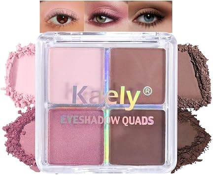 Kaely Powder Eyeshadow Quad, Pink Chocolate Matte Shimmer Eyeshadow Palette Makeup, Neutral Eye Shadow Palette for Women Pigmented Waterproof, Vegan & Cruelty-free, 14 on Amazon.ae - Price Tracker