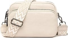 Crossbody Bag for Women Genuine Leather Wide Strap Shoulder Bag Purse Trendy Design Camera Crossbody Purse Top Zip - Amazon.ae Price Tracker