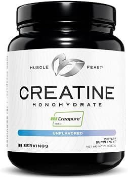 Muscle Feast Creapure Creatine Monohydrate Powder | Premium Pre-Workout Or Post-Workout | Easy To Mix, Gluten-Free, Safe And Pure, Kosher Certified (2Lb, Unflavored) على Amazon.ae - متتبع الأسعار