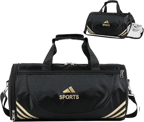 Gym Bag for Men with Shoe Compartent,Waterproof Duffle Travel Bag for Women,Durable Sports Bag,Black Football Bag,Workout Bag with a Shoulder Strap on Amazon.ae - Price Tracker