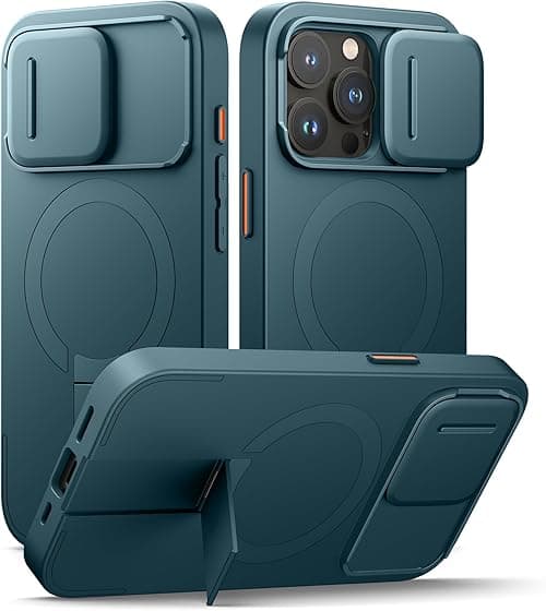 SURITCH Magnetic Case Compatible with iPhone 15 pro, Shockproof Protective Cover with Slide Camera Cover and Adjustable Kickstand(Lake Green) on Amazon.ae - Price Tracker