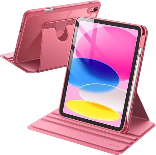 JETech 360° Rotating Case for iPad (A16) 11th/10th Gen, Pink | Cover for 2025/2022 Model, Multi-Angle Stand, Clear Back, Auto Wake/Sleep, Pencil Holder, Full Protection on Amazon.ae - Price Tracker