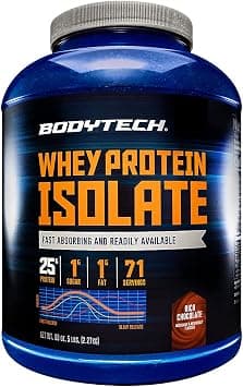 BODYTECH Whey Protein Isolate Powder - Rich Chocolate (5 Lbs. / 71 Servings) على Amazon.ae - متتبع الأسعار