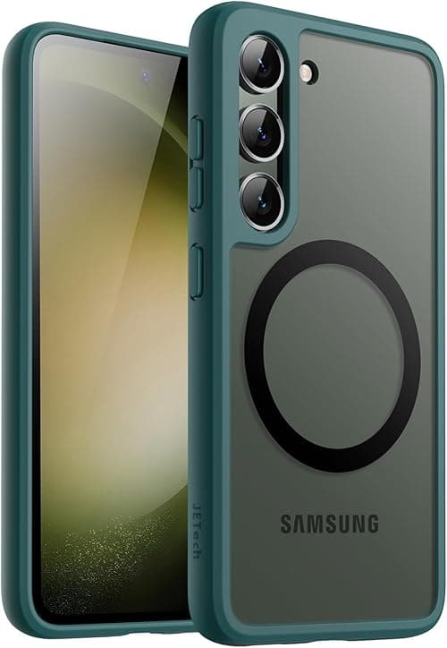 JETech Magnetic Case for Samsung Galaxy S23 5G 6.1-Inch, Compatible with MagSafe, Translucent Matte Back Shockproof Phone Cover (Midnight Green) on Amazon.ae - Price Tracker