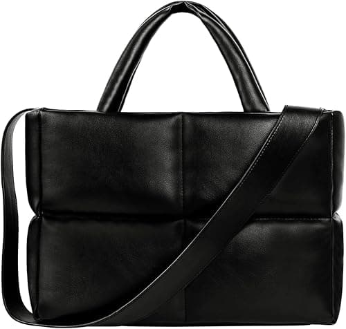 Puffer Tote Bag, Quilted Crossbody Bag with Zipper, Soft Padded Cotton PU Leather Shoulder Bags on Amazon.ae - Price Tracker