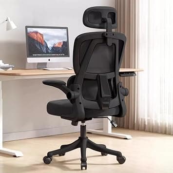 Ergonomic Office Chair Computer Desk Chairs with Flip-up Armrests and Lumbar Support, High Back Mesh Gaming Chairs Rolling Work Swivel Task Chairs على Amazon.ae - متتبع الأسعار