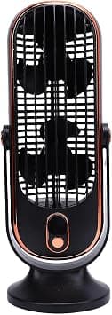 Tower Fan, 5 Speeds Brushless Motor Small Desk Fan, USB Rechargeable Portable Table Fan, Quiet Cooling Oscillating Personal Fan for Home Office Desktop Bedroom (Black) على Amazon.ae - متتبع الأسعار