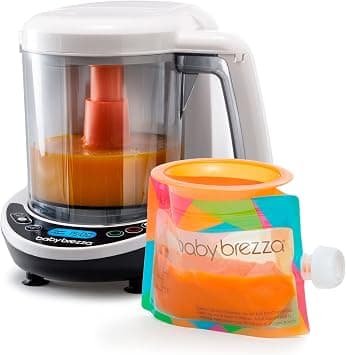 Baby Brezza One Step Homemade Food Maker Deluxe | Automatic/Instant Cooker And Blender | Steam And Puree Baby Food For Pouches-Make Healthy Food For Babies-Includes 3 Pouches And 3 Funnels-White on Amazon.ae - Price Tracker