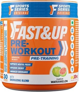FAST&UP Pre-Workout Supplement Powder For Men & Women with B-Alanine, Creatine, Taurine For Performance & Energy Boost, Watermelon 300 g (Pack Of 1) - Amazon.ae Price Tracker