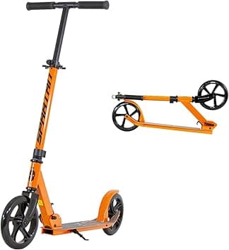 Spartan Edge 200 mm Folding Kick Scooter for Kids & Teens SP‑7005 – Big PU Wheels, ABEC‑7 Performance Bearings, Adjustable Handlebar & Quick‑Fold Frame, Rear Brake & Kickstand – For Ages 8+ (Orange) - Amazon.ae Price Tracker