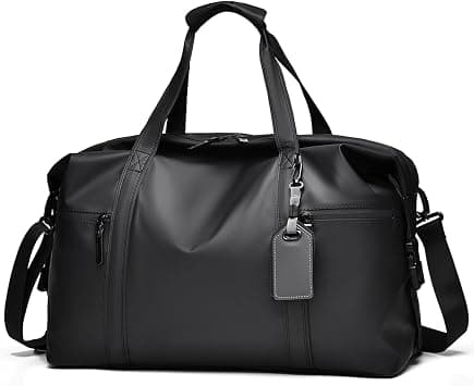 Qiccijoo Large Duffel Bag Carry on Bag with Wet Pocket for Men Women,Travel Luggage Bag 40L Weekend Overnight Bag Sports Gym Bag with Shoulder Strap(Black) on Amazon - Best Deal Finder