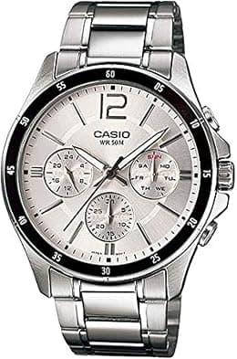 Casio Men's Watch - MTP-1374D-7AVDF Silver Dial, Silver Band - Best Deal Finder