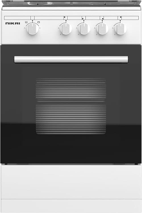 Nikai 50x50cm 4 Burner Freestanding Gas Cooker, Grill Function with Tray & Grid, Glass Lid, Enamel Pan Support Convenient for Cleaning Made in Turkey - U2110N5FS (White) on Amazon.ae - Price Tracker