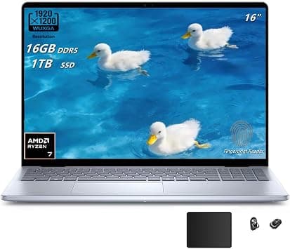 Dell Inspiron 16 Laptop,16"(1920x1200) WUXGA Display, AMD Ryzen7-8840U, 8-core, 16GB DDR5, 1TB SSD, Fingerprint Reader, Backlit KB, Windows 11, TWE Accessories on Amazon.ae - Price Tracker