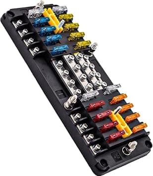 20 Way Blade Fuse Block with Ground and Cover, 16 Circuit DC Fuse Panel Holder, Waterproof Automotive Fuse Box for Car, Truck, Boat, Marine, RV, SUV, Yacht, and Trike on Amazon.ae - Price Tracker