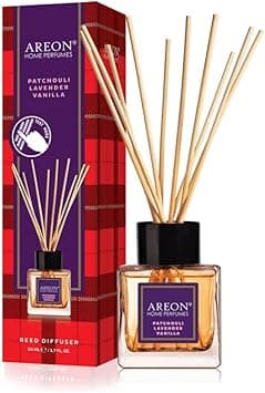 Areon Home Perfume Reed Diffuser – Patchouli Lavender Vanilla Scent | Long-Lasting Fragrance with 10 Rattan Sticks | Available in 50ml, 85ml &amp; 150ml (50 Ml) on Amazon.ae - Price Tracker