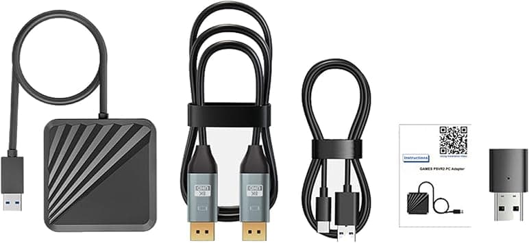 Adapter + Bluetooth Receiver for PS VR2 to Windows Computer, PC Adapter Kit for PS5 VR2 Converter Connector with Type-C Power Cable and DisplayPort 1.4 HD Cable for PlayStation 5 VR2 على Amazon.ae - متتبع الأسعار