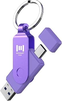 MOSDART 512GB USB C & A 3.2 150MB/s Dual Flash Drive with Keychain, Purple | Fits Android Phones, iPhone 15, 16, 17, Macbook, iPad, For Photos and Videos, USB-C Port Protection, Phone Case Friendly on Amazon.ae - Price Tracker