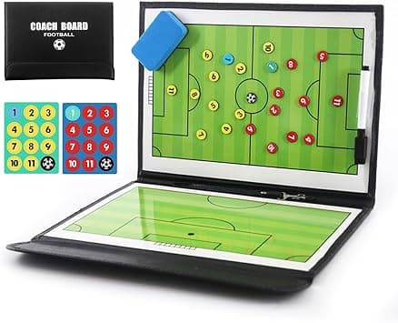 Foldable Football Coaching Board Tactical Magnetic Board Kit, Portable Soccer Clipboard Strategy Tactics Notebook, Sport Training Assistant Equipment with Player Markers Pen & Dry Eraser Magnet Button on Amazon.ae - Price Tracker