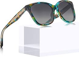 CARFIA Square Polarized Sunglasses for Women UV Protection, Italian Design Retro Embossed Pattern Wire Core Driving Shades - Best Deal Finder