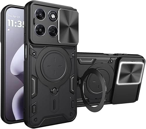 Compatible with Motorola Moto G67 5G / G77 5G Phone Case【Car Mount Magnetic Stand Slide Lens 2 in 1 PC+TPU Protective】Black on Amazon.ae - Price Tracker