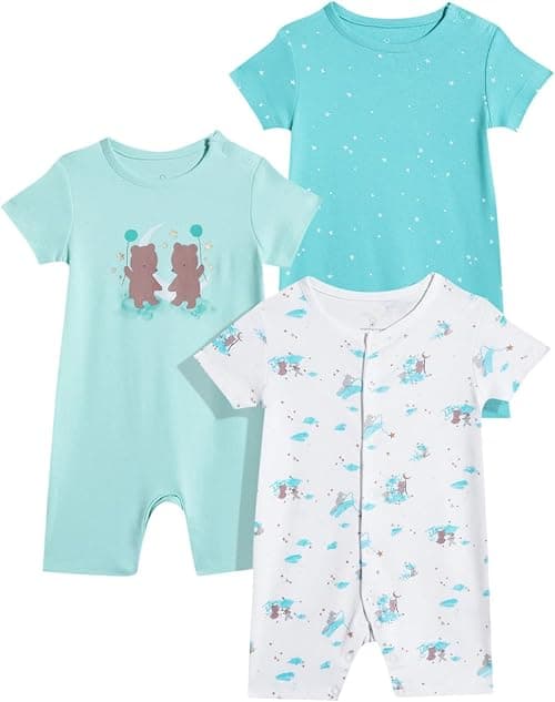 Mothercare Unisex Winter Dreamscape Short Sleeve Rompers, Multi, Tiny Baby, (Pack of 3) on Amazon.ae - Price Tracker