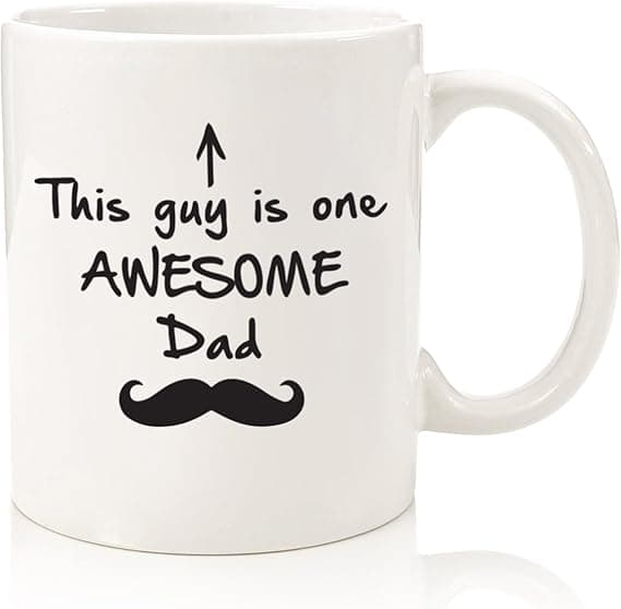 Best Dad Gifts - Funny Coffee Mug - One Awesome Dad - Father's Day Gifts for Dad, Men - Unique Gift Ideas for Him from Daughter, Son, Wife - Cool Birthday Present for Husband - Fun Novelty Cup (White) on Amazon.ae - Price Tracker