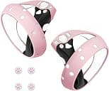 Geekria Silicone Controller Cover Compatible with Sony PlayStation VR2, PS VR2 Anti-Fall Protective Handle Sleeve, Soft Ring Hand Grips, Unibody Design (Pink) - Best Deal Finder