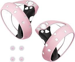 Geekria Silicone Controller Cover Compatible with Sony PlayStation VR2, PS VR2 Anti-Fall Protective Handle Sleeve, Soft Ring Hand Grips, Unibody Design (Pink) - Best Deal Finder
