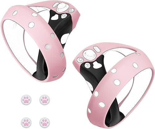 Geekria Silicone Controller Cover Compatible with Sony PlayStation VR2, PS VR2 Anti-Fall Protective Handle Sleeve, Soft Ring Hand Grips, Unibody Design (Pink) على Amazon.ae - متتبع الأسعار