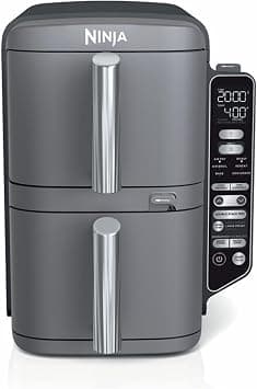 Ninja DoubleStack XL Smart 2-Basket Air Fryer Smart Cook System DoubleStack Technology Cook 4 Foods at Once Space Saving Design 10 QT 6-in-1 Smart Finish & Match Cook Air Fry Broil Bake SL451 | Air fry, broil, roast, bake, reheat, dehydrate, Smart Cook thermometer, Cooks 4 foods at once على Amazon.ae - متتبع الأسعار