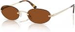 Retro Small Oval Sunglasses for Women Men, 2025 Trendy Rimless Sun Glasses Fashion Narrow Shades Y2K Designer Sunnies - Best Deal Finder