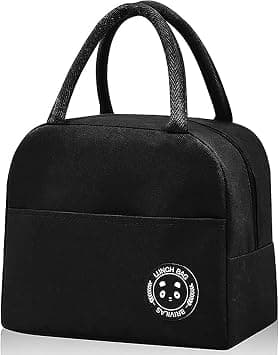 Lunch Bag Plain Black Reusable Insulated, Waterproof Bag for Kids or Adults, Perfect for Lunch Boxes, Tiffin Boxes, Picnics, Work, or School on Amazon.ae - Price Tracker