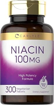 Carlyle Niacin 100mg | 300 Vegetarian Tablets | Non-GMO, Gluten Free | High Potency Formula | by on Amazon.ae - Price Tracker