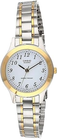 Casio Womens Quartz Watch, Analog Display and Leather Strap على Amazon.ae - متتبع الأسعار