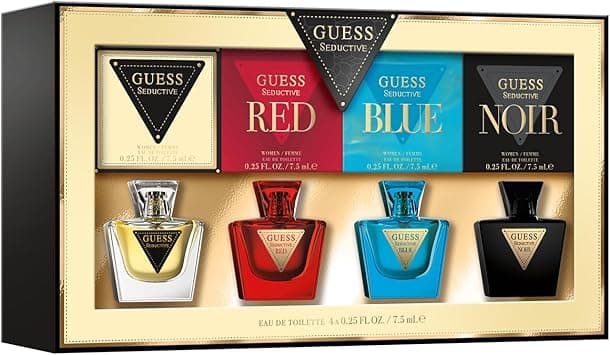 Guess Seductive + Noir Blue +Seductive Red For Women Mini Gift Set 4 X 7.5 Ml on Amazon.ae - Price Tracker