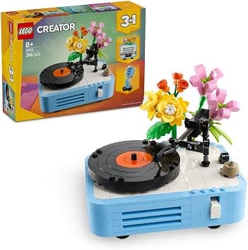 LEGO Creator 3in1 Record Player with Flowers Building Toy - Rebuilds Into a Radio Model or Microphone - Music Toys for 8+ Year Old Girls & Boys - Creative Gift Idea - 31172 - متتبع أسعار Amazon.sa