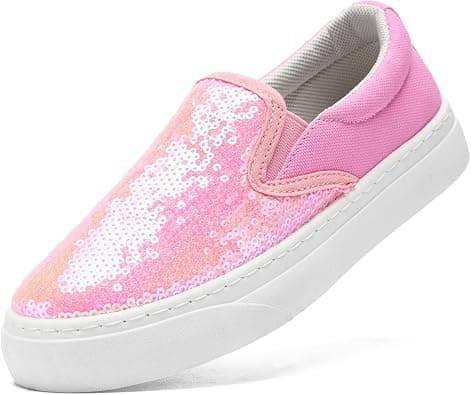 Women's Classic Low -Top Slip-Ons Shoes Canvas Fashion Sneakers for Women Sparkly Casual Walking Shoes Glitter Sequin Flats Breathable Sneakers على Amazon.ae - متتبع الأسعار