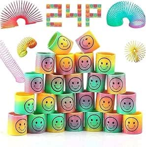 Smiley Party Favors For Kids Birthday Party- 24Pcs Spring Birthday Gift Toys For Girls Boys, Return Gifts For Birthday Party kids, Birthday Giveaways For Kids Bulk Mini Toys Pinata Goody Bag on Amazon.ae - Price Tracker