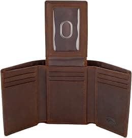Stealth Mode Trifold Leather Wallet for Men with ID Holder and RFID Blocking (Brown) - Amazon.ae Price Tracker