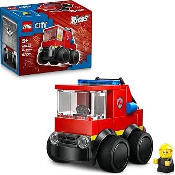 LEGO City Rides – Fire Engine 60482 | Emergency Vehicle Building Set, Firefighter Junior Minifigure, Party Bag Filler, Gift for 5+ Year Old Boys & Girls, 67 Pieces - متتبع أسعار Amazon.sa