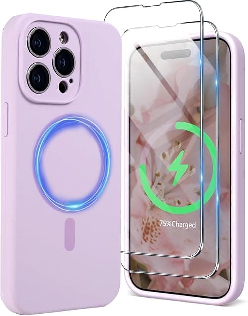 Magnetic for iPhone 15 Pro Max Case [Compatible with MagSafe][Screen Protector][Soft Microfiber Lining] Magnetic Silicone Phone Cover for iPhone 15 Pro Max (Purple, iphone 15 Pro Max) on Amazon.ae - Price Tracker