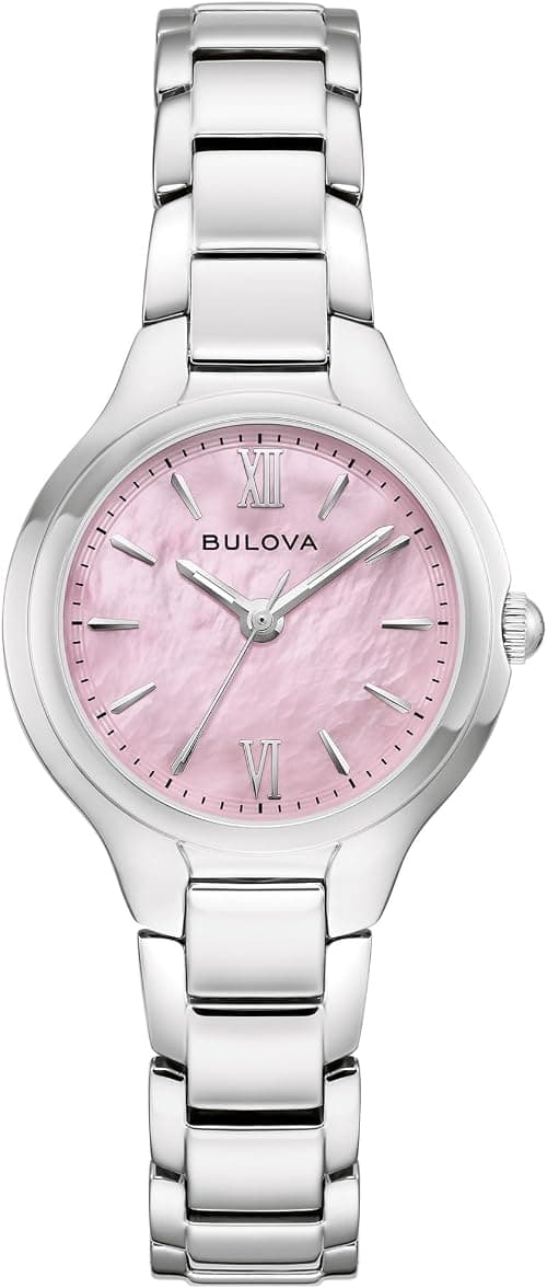 Bulova Ladies Quartz Classic, Silver-Tone Stainless Steel Case & Pink Mother-of-Pearl Dial (Model: 96L356) on Amazon - Best Deal Finder